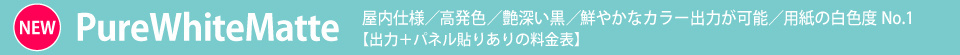 パネル貼りなし・PureWhiteMatteのウィンバード料金表へ