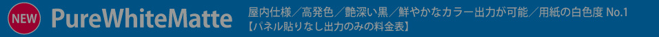 パネル貼りなし・PureWhiteMatteのウィンバード料金表へ