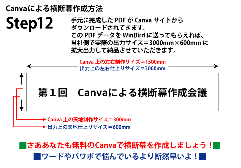 Canvaによる横断幕の作成方法Step12